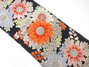 アンティーク　花模様織り出し名古屋帯（着用可）